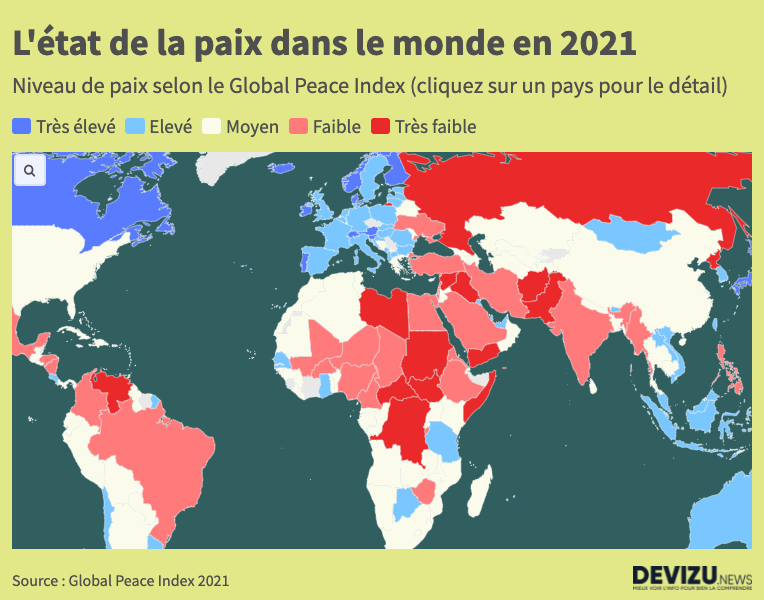 Nouveau Recul De La Paix Dans Le Monde Mais Du Mieux En France | Devizu ...